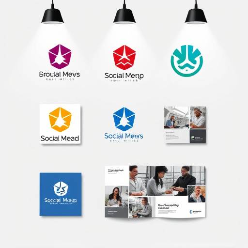 Examples of graphic design elements including logos, brochures, and social media graphics.