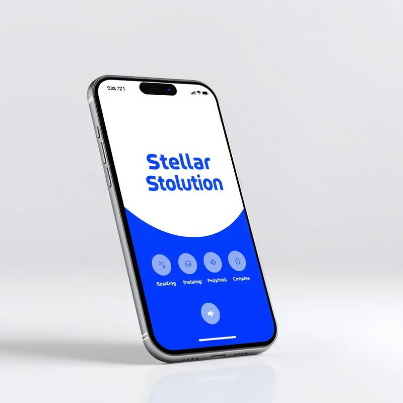 Mockup of the Stellar Solutions mobile app, highlighting the intuitive user interface.