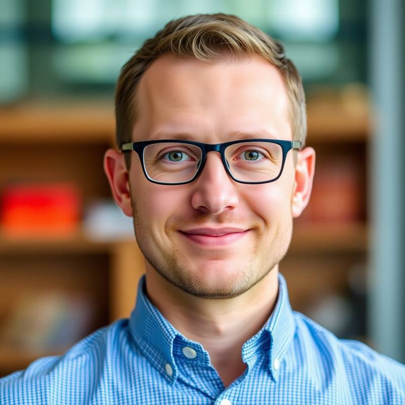 Portrait of Dimitri Volkov, the Lead Developer at Apex Digital, looking professional.