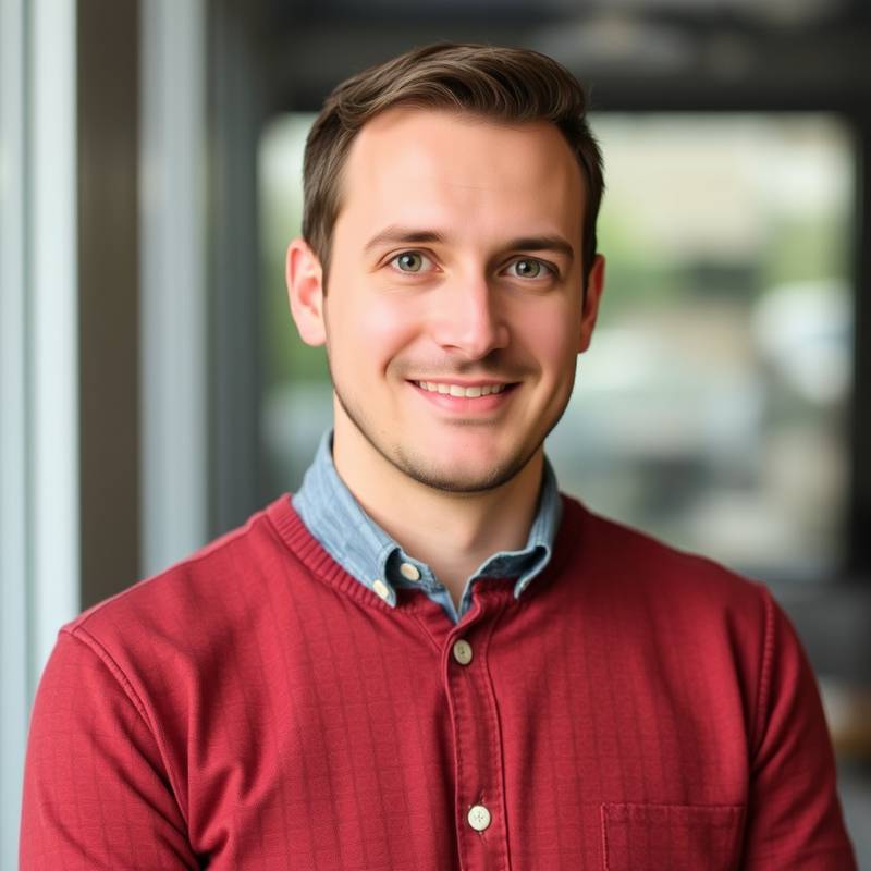 Portrait of Dimitri Volkov, the Lead Developer at Apex Digital, looking professional.